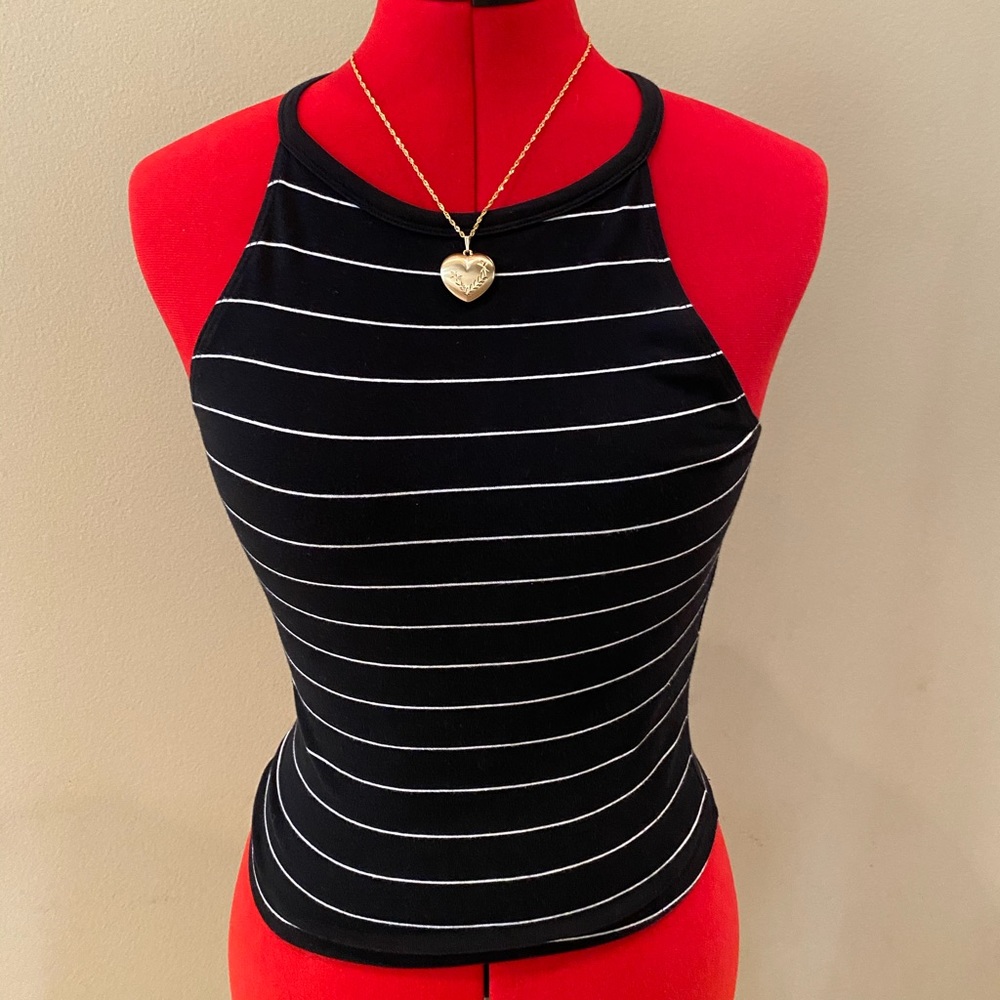Garage striped halter top